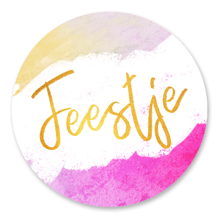 Feestje goud - waterverf roze